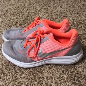 Grey and pink nike sneakers